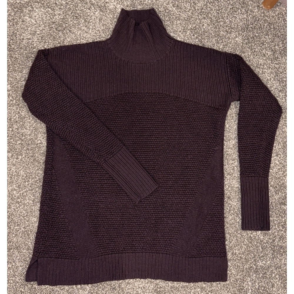 Lululemon Warmth & Restore Merino Wool Knit Turtle Neck Sweater Purple Womens M